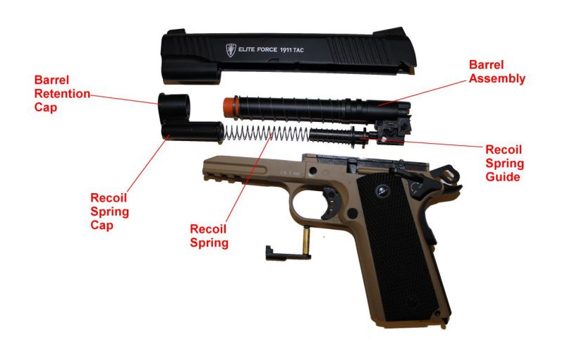1911 Airsoft Pistol Disassembled